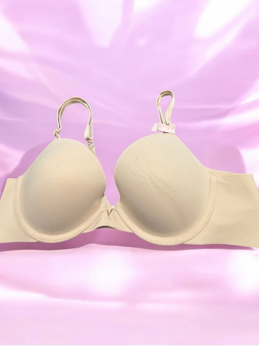 Victoria's Secret Women Bra 36B Beige Perfect Shape Underwired Lace Strap